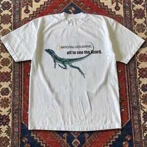 Gildan Men White T-Shirt, White Off To See The Lizard National